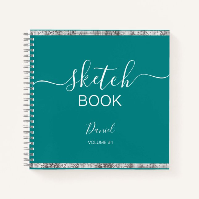 Personalisiertes Sketchbook Ihr Name Elegantes Skr Notizbuch (Vorderseite)