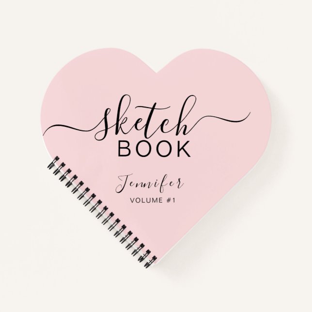 Personalisiertes Sketchbook - Ihr Name in Rosa Notizbuch (Vorderseite)