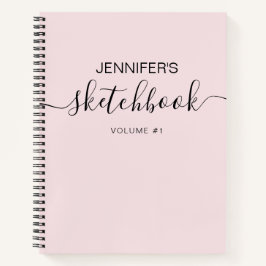 Personalisiertes Sketchbook - Ihr Name in Rosa Notizbuch