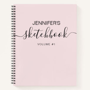 Personalisiertes Sketchbook - Ihr Name in Rosa Notizbuch