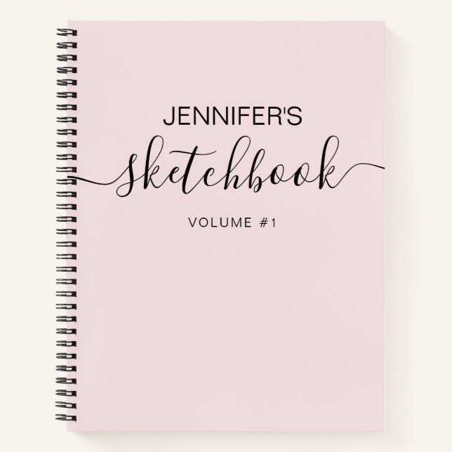 Personalisiertes Sketchbook - Ihr Name in Rosa Notizbuch (Vorderseite)