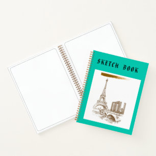 Personalisiertes Sketchbook, Paris Neon  Notizbuch