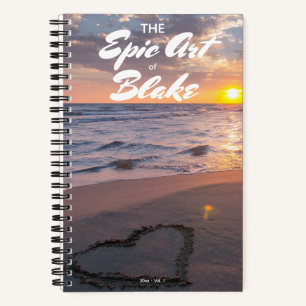 Personalisiertes Skizzenbuch Ihr Name Strand Sonne Notizbuch