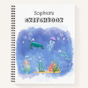 Personalisiertes Skizzenbuch zum Thema "Wasserfarb Notizbuch