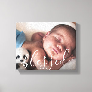 Personalisiertes Skript Baby-Foto Leinwanddruck