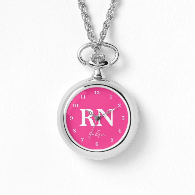 Personalisiertes Skript für Rosa Nurse Armbanduhr (Vorderseite)