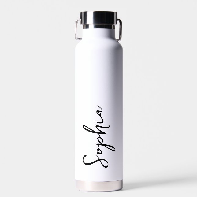 Personalisiertes Skript für White Wedding Trinkflasche (Vorne)