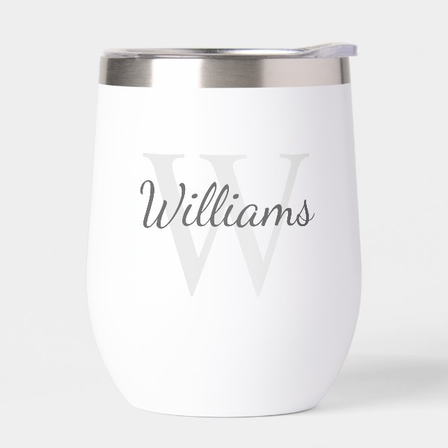 Personalisiertes Skriptmonogramm und Name (Links)