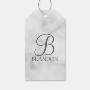 Personalisiertes Skriptmonogramm und Name aus weiß Geschenkanhänger