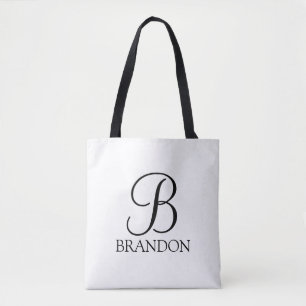 Personalisiertes Skriptmonogramm und Name Tasche