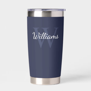Personalisiertes Skriptmonogramm und Name Thermobecher
