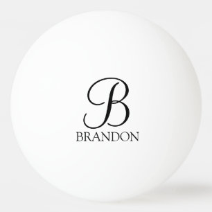Personalisiertes Skriptmonogramm und Name Tischtennisball