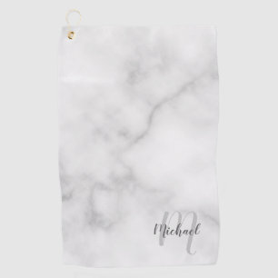 Personalisiertes Skriptmonogramm und Namensmarbild Golfhandtuch
