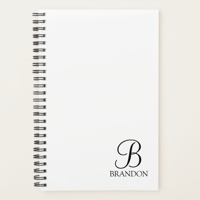 Personalisiertes Skriptmonogramm und Namensplaner Planer (Vorderseite)