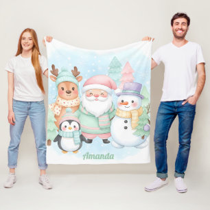 Personalisiertes skurriles Weihnachtsmann- und Fre Fleecedecke