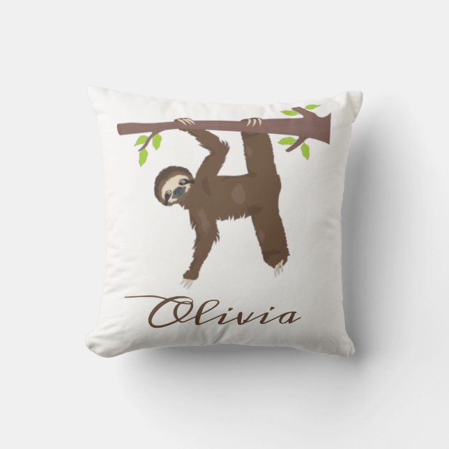 Personalisiertes Sloth Throw Kissen Funny Gift (Vorderseite)