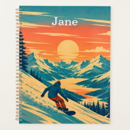 Personalisiertes Snowboard-Berg-Sonnenuntergang Cu Planer