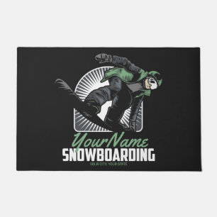 Personalisiertes Snowboarden-Schneefräßchen Fußmatte