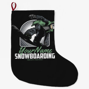 Personalisiertes Snowboarden-Schneefräßchen Großer Weihnachtsstrumpf