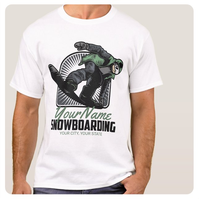 Personalisiertes Snowboarden-Schneefräßchen T-Shirt (Von Creator hochgeladen)