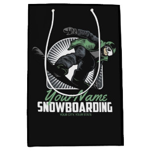 Personalisiertes Snowboarden Snow Boarder Shreddin Mittlere Geschenktüte