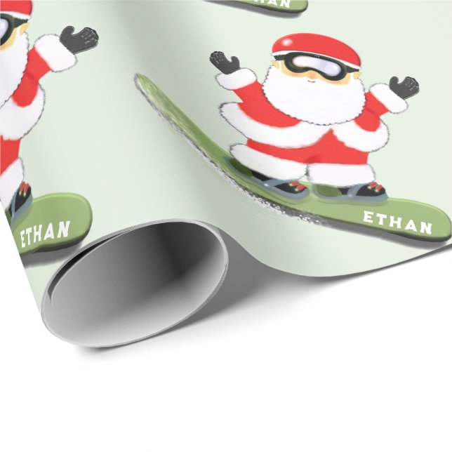 Personalisiertes Snowboarden Weihnachtsgeschenk Geschenkpapier (Rolleneckpunkt)