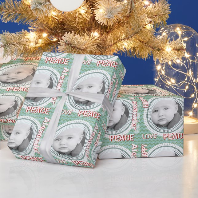 Personalisiertes SNOWFLAKE Baby Foto Wrapping Pape Geschenkpapier (Feiertage)
