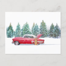 Personalisiertes Snowy Winter's Day Vintage Car.