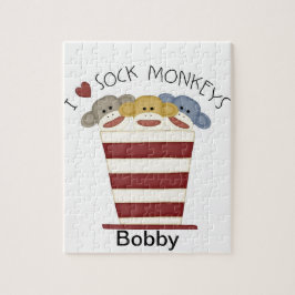 Personalisiertes Socken-Affe-Puzzlespiel /Toy