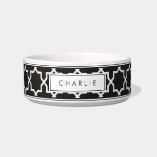 Personalisiertes Soft Beige & Eerie Schwarzes Must Napf