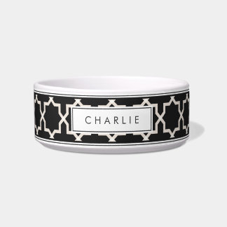 Personalisiertes Soft Beige & Eerie Schwarzes Must Napf