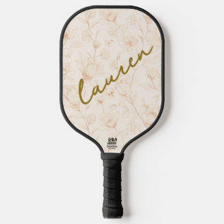 Personalisiertes Soft Florals Name Pickleball Desi Schläger