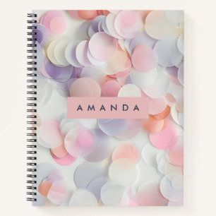 Personalisiertes Soft Pastel Konfetti Design Notizbuch