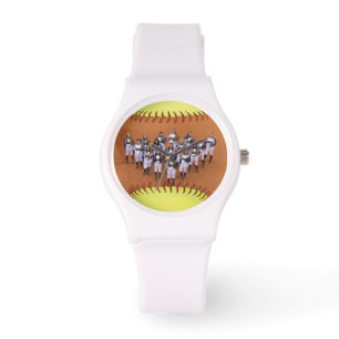 Personalisiertes Softball-Foto Armbanduhr