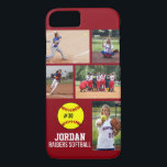 Personalisiertes Softball-Foto-Collagen-Namen-Team Case-Mate iPhone Hülle<br><div class="desc">Dieser personalisierte Softball iPhone Fall kennzeichnet Ihre 5 Fotos, player&#39; s-Name, Zahl und Teamname. Personifizieren Sie mit Aktionsschüssen, einem Team-Foto, Turnier-Fotos, etc. ändern leicht die Hintergrundfarbe, um Ihr team&#39 zusammenzubringen; s-Farben - gerade Klicken fertigt und dann der kleine Augentropfenzähler besonders an. Die perfekte Fotocollage, zum von Höhepunkten Ihres Vereins, Highschool...</div>