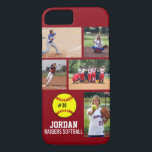 Personalisiertes Softball-Foto-Collagen-Namen-Team Case-Mate iPhone Hülle<br><div class="desc">Dieser personalisierte Softball iPhone Fall kennzeichnet Ihre 5 Fotos, player&#39; s-Name, Zahl und Teamname. Personifizieren Sie mit Aktionsschüssen, einem Team-Foto, Turnier-Fotos, etc. ändern leicht die Hintergrundfarbe, um Ihr team&#39 zusammenzubringen; s-Farben - gerade Klicken fertigt und dann der kleine Augentropfenzähler besonders an. Die perfekte Fotocollage, zum von Höhepunkten Ihres Vereins, Highschool...</div>