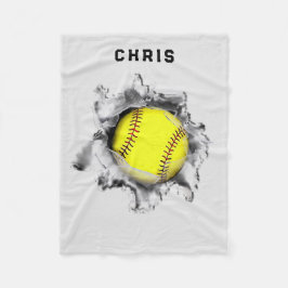 Personalisiertes Softball-Geschenk Fleecedecke