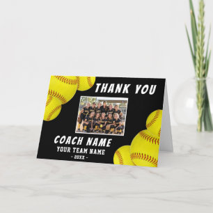 Personalisiertes Softball-Trainer-Dankeschön-Teamf Dankeskarte