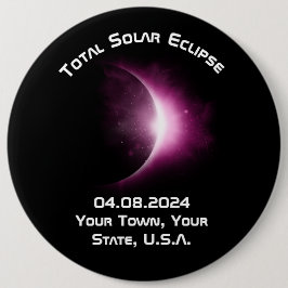 Personalisiertes Solar Eclipse Button 2024 Zurück 