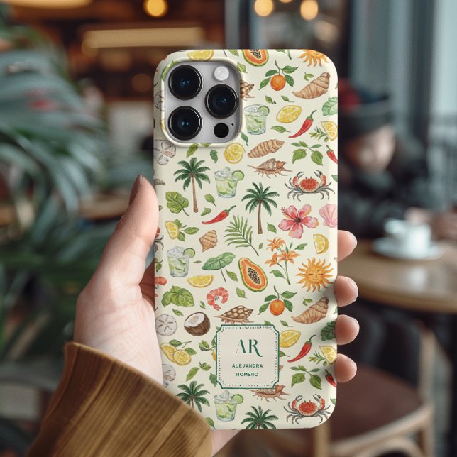 Personalisiertes Sommer-Wasserfarben-Monogramm Case-Mate iPhone Hülle (Von Creator hochgeladen)