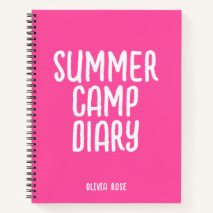 Personalisiertes Sommercamp-Tagebuch in Rosa  Notizbuch
