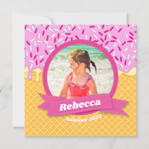 Personalisiertes Sommerdatum für Eiscreme-Waffeln