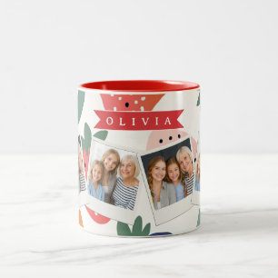 Personalisiertes Sommerfarbenfrohes Erdbeermuster Zweifarbige Tasse