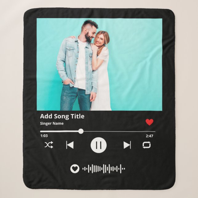 Personalisiertes Song-Code-Scannermusikpaar Sherpadecke (Vorderseite)