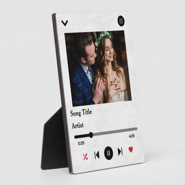 Personalisiertes Song Texte Foto für das Paar Fotoplatte (Seite)