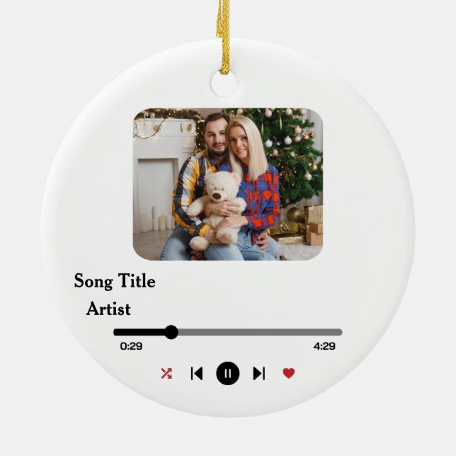 Personalisiertes Song Texte Foto für das Paar Keramik Ornament (Hinten)