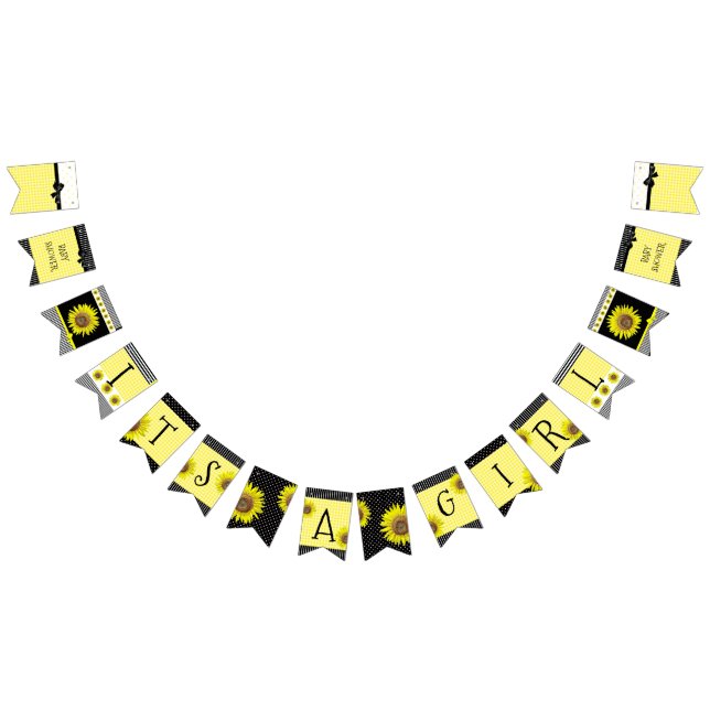 Personalisiertes Sonnenblume-Babydusche Wimpelkette (Alle)