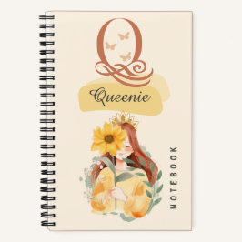 Personalisiertes Sonnenblumen-Girl-SpiralNotebook Notizbuch