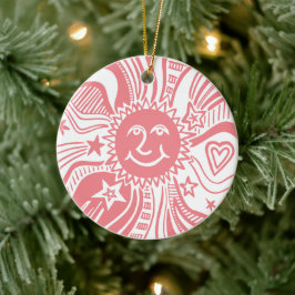 Personalisiertes Sonnenmuster Keramik Ornament
