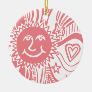 Personalisiertes Sonnenmuster Keramik Ornament